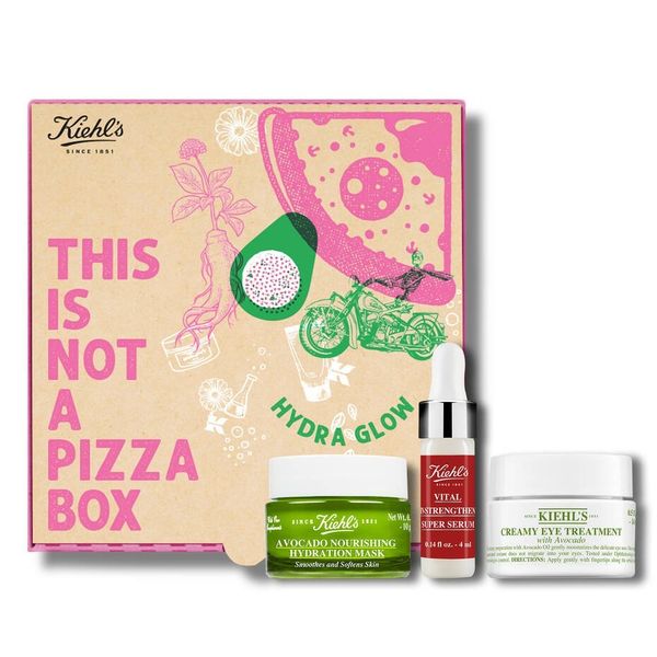 This is not Pizza Box in 4 mini box. Це не коробка для піци, бестселер найкращі засоби Kiehl's подарунковий набір 0500 фото