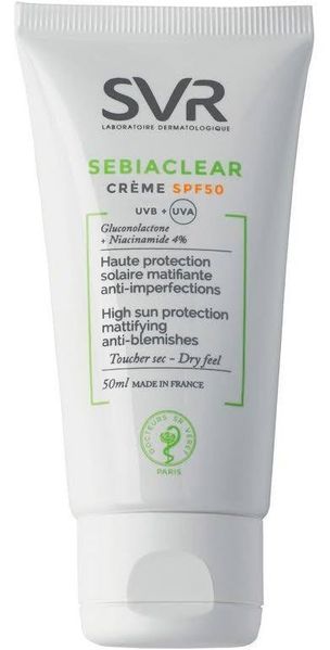 Солнцезащитный крем для лица SVR Sebiaclear SPF 50 Cream Матующий 50 мл. 0454 фото