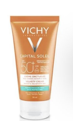 Солнцезащитный крем для лица тройного действия SPF 50 Vichy Capital Soleil Velvety Cream SPF50 0455 фото