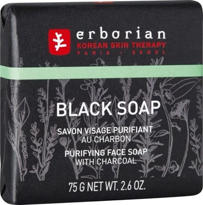 Чорне мило для обличчя, з вугіллям Erborian Black Soap Purifying Face Soap від чорних цяток, звуження пор, матування, очищення, пілінг 0365 фото