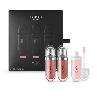Набір блисків для губ Kiko Milano glossy lip set 3*6,5мл. 0665 фото