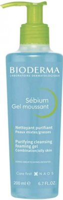 Bioderma Sébium Gel Moussant очищающий гель для комбинированной и жирной кожи 200 мл. 0319 фото
