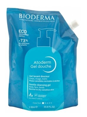 Ніжний гель для душу для сухої та чутливої шкіри Bioderma Atoderm Gentle Shower Gel, запасний блок 1000мл. 0626 фото