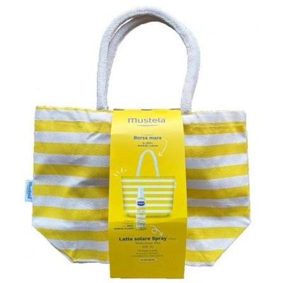 Набір Mustela сонцезахисне молочко Family High Protection Sun Spray SPF 50+ та сумка 1030 фото