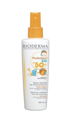 Детский натуральный солнцезащитный без парабенов Bioderma биодерма фотодерм Kid спрей для детей spf 50+ 200 мл 0427 фото