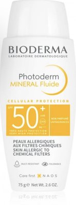 Сонцезахисна емульсія для шкіри схильної до алергії Bioderma Photoderm Mineral Very High Protection Fluid SPF50+ 0442 фото