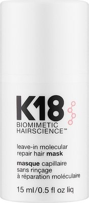 Незмивна маска для молекулярного відновлення волосся, K18 Leave-in molecular repair hair mask 15мл. 0598 фото