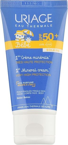 Сонцезахисний крем для немовлят Uriage Baby 1st Mineral Cream SPF 50+, 50мл. 0451 фото