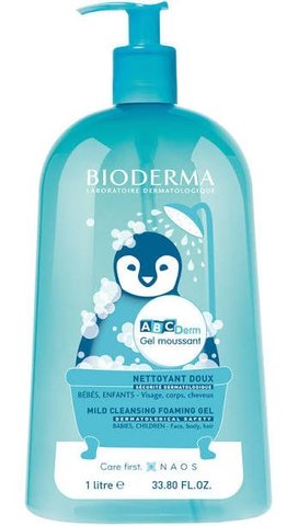 М'який очищаючий гель для купання дітей Bioderma ABCDerm Mild Foaming Cleanser 1л. 0611 фото