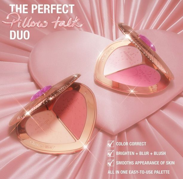 Палетка для лица 2 в 1 Charlotte Tilbury Pillow Talk Beauty Soulmates Face Palette - Flawless Pink 1618 фото