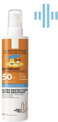 Сонцезахисний ультралегкий спрей La Roche-Posay Anthelios Dermo-Pediatrics для чутливої шкіри дітей з дуже високим ступенем захисту SPF 50+ 200 мл 0466 фото