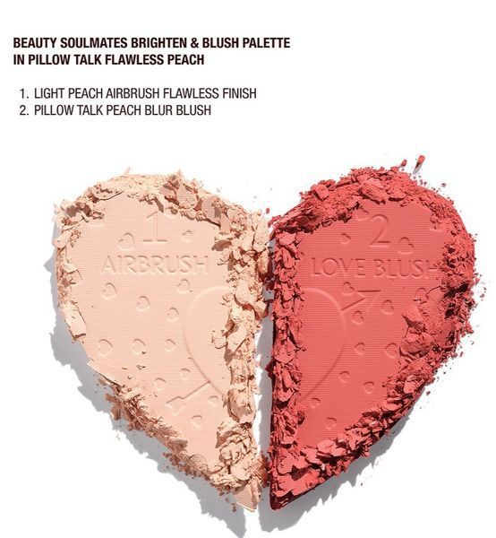 Палетка для обличчя 2 в 1 Charlotte Tilbury Pillow Talk Beauty Soulmates Face Palette - Flawless Peach 1619 фото