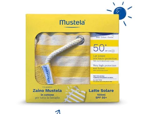 Набір Сонцезахисний лосьйон Mustela Bebe Enfant Very High Protection Sun Lotion SPF 50+, 100мл. + Рюкзак. 0718 фото