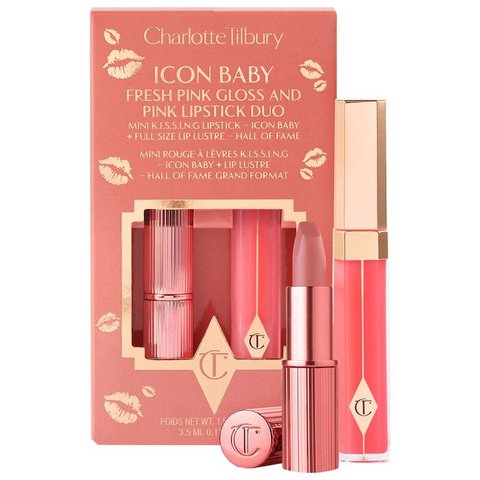 Набір для губ Charlotte Tilbury IIcon Baby Fresh Pink Gloss + Pink Lipstick Duo 0387 фото