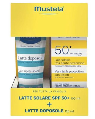 Набор солнцезащитных средств для всей семьи Mustela Bipack Latte Solare 100мл. + Latte Doposole 125мл. 1032 фото