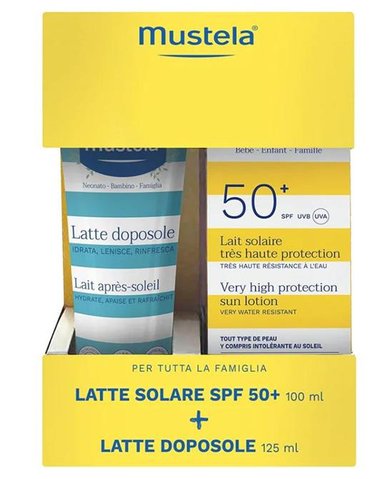 Набір сонцезахисних засобів для всієї родини Mustela Bipack Latte Solare 100мл. + Latte Doposole 125мл. 1032 фото