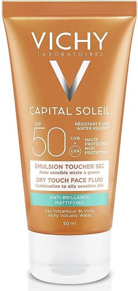 Сонцезахисна матувальна емульсія для обличчя SPF 50 Vichy Capital Soleil Dry Touch Face Fluid SPF50, 50мл. 0443 фото